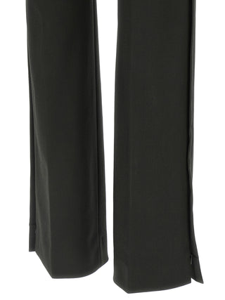 Black Virgin Wool Flared Pants