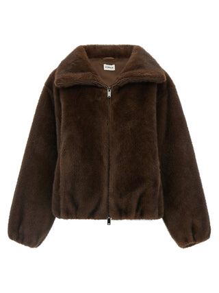 Brown Polyester Bomber