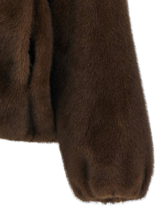 Brown Polyester Bomber