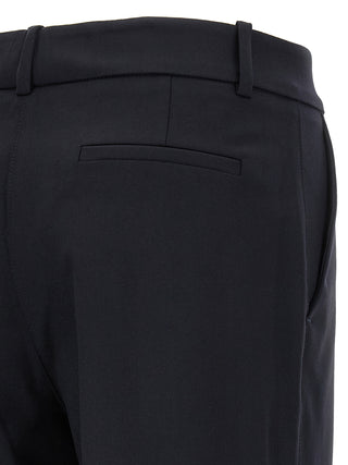Black Virgin Wool Flared Pants