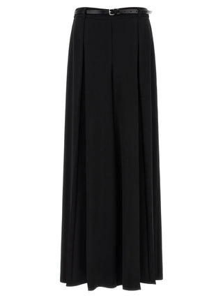 Black Polyester Casual Pants