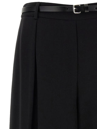 Black Polyester Casual Pants