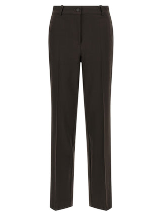 Brown Virgin Wool Dress Pants
