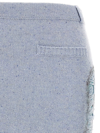 Blue Wool Midi Skirt