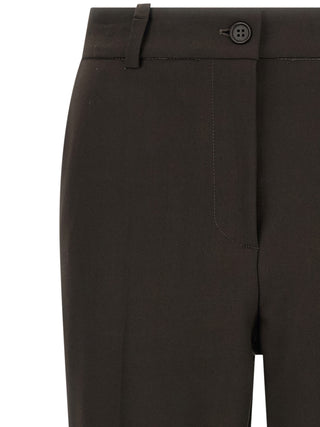 Brown Virgin Wool Dress Pants