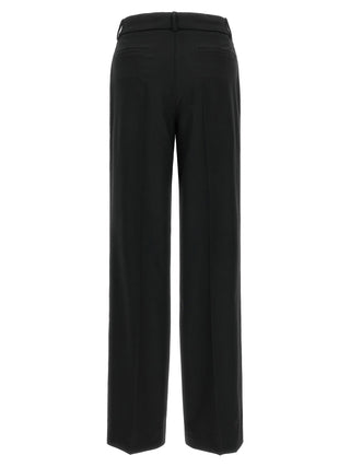 Black Virgin Wool Flared Pants