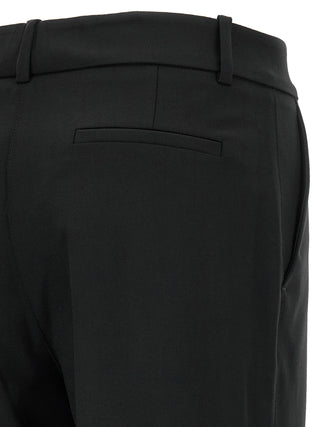 Black Virgin Wool Flared Pants