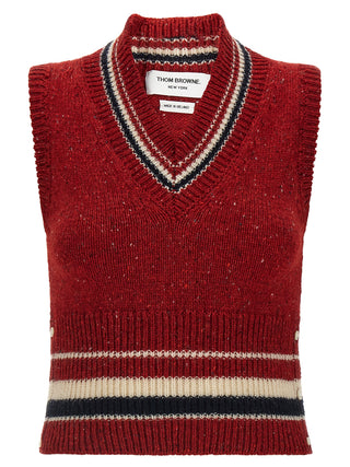 Red Wool Sleeveless Jacket