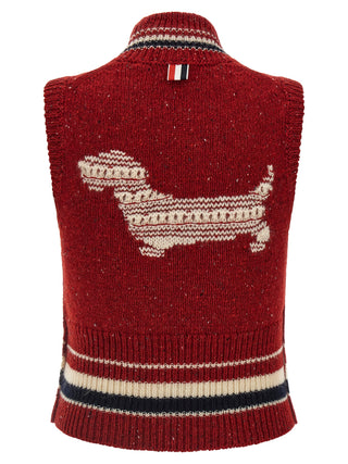 Red Wool Sleeveless Jacket