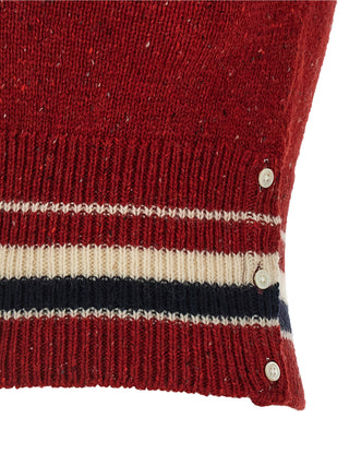 Red Wool Sleeveless Jacket