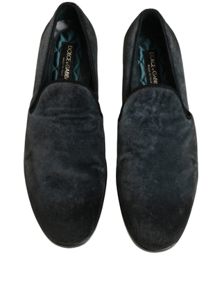 Blue Suede Slip On Men Slippers Loafers Shoes