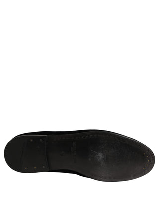 Black Crown Embellished Men Loafers Shoes