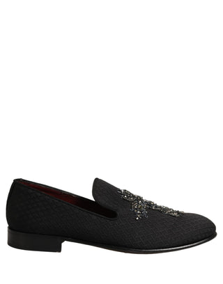 Black Suede Cross Slip On Men Loafers Shoes