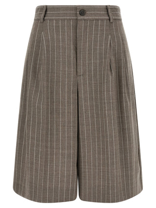 Brown Virgin Wool Bermuda Shorts