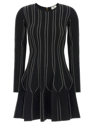 Black Viscose Short Dress