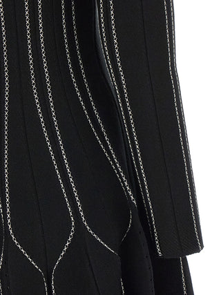 Black Viscose Short Dress