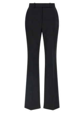 Black Virgin Wool Flared Pants