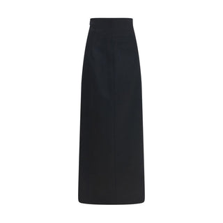Black Silk Long Skirt