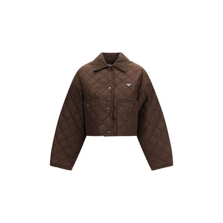 Brown Recycled Polyamide Full-Length Jacket