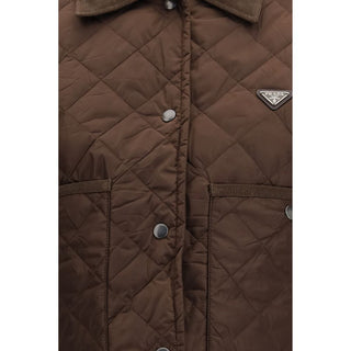 Brown Recycled Polyamide Full-Length Jacket