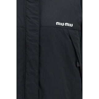 Black Polyester Full-Length Jacket