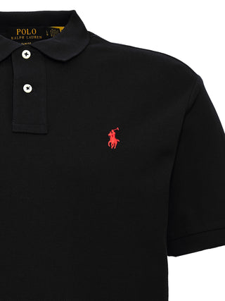Black Cotton Polo Shirt