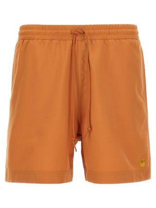 Orange Polyester Swim Shorts