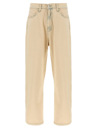 Beige Cotton Straight-Leg Jeans