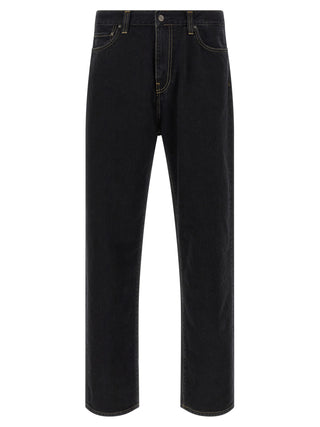 Black Cotton Tapered Jeans