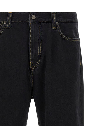Black Cotton Tapered Jeans