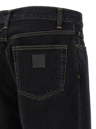 Black Cotton Tapered Jeans