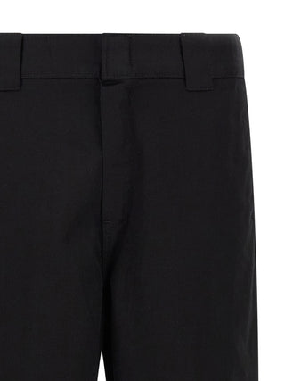 Black Polyester Casual Pants