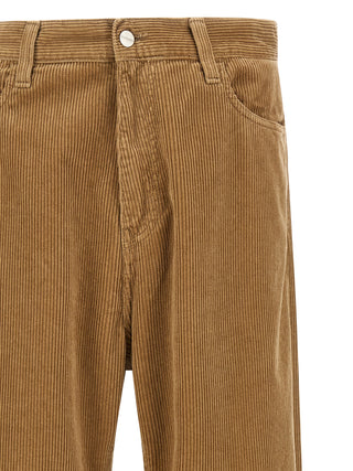 Beige Cotton Casual Pants