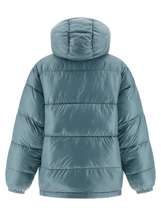 Blue Polyester Full-Length Jacket