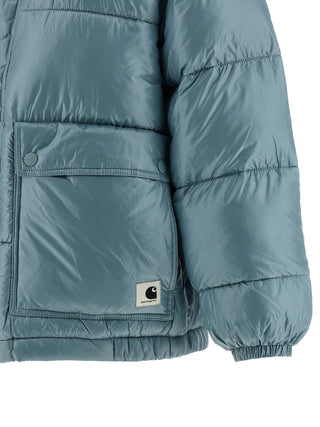 Blue Polyester Full-Length Jacket