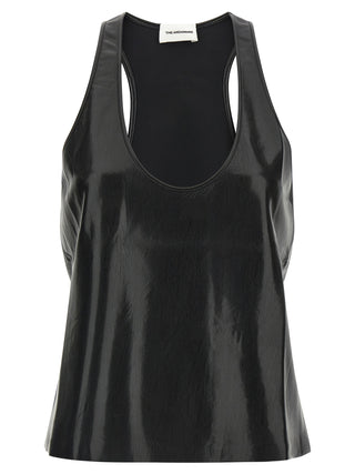 Black Polyester Sleeveles T-Shirt