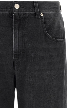 Black Cotton Relaxed Fit Jeans