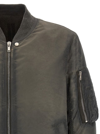 Gray Nylon Bomber