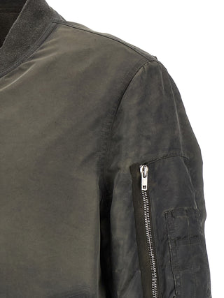 Gray Nylon Bomber