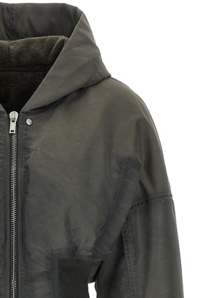 Gray Nylon Bomber