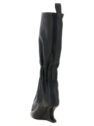Black Calfskin Over The Knee