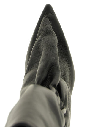 Black Calfskin Over The Knee