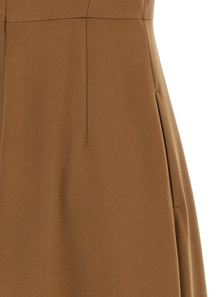 Brown Wool Midi Dress