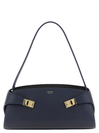 Blue Calfskin Shoulder Bag