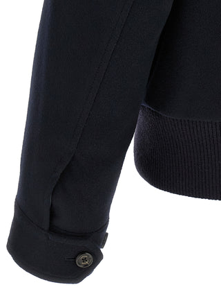 Blue Virgin Wool Full-Length Jacket