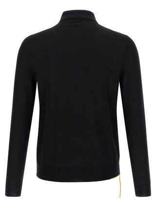 Black Virgin Wool Polo Shirt