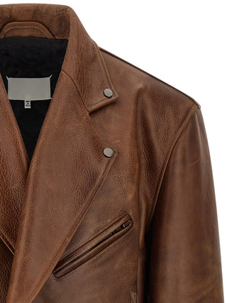 Brown Calfskin Leather Jacket