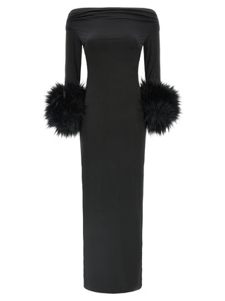 Black Polyester Long Dress