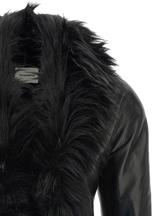 Black Polyester Leather Jacket