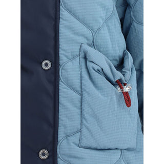 Blue Polyamide Full-Length Jacket